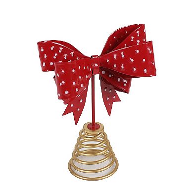 St. Nicholas Square® Polka Dot Bow Christmas Tree Topper