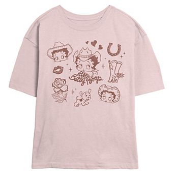 Juniors' Betty Boop Cowgirl Icons Skimmer Graphic Tee