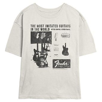 Juniors' Fender The Most Imitated Guitars In The World Skimmer Graphic Tee