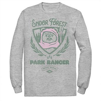 Men's Star Wars Ewok Park Ranger Long Sleeve Graphic Tee