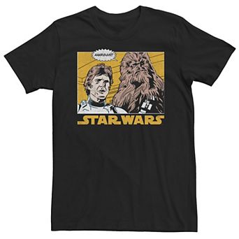 Men's Star Wars Han Solo & Chewbacca Comic Style Graphic Tee