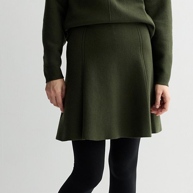 新品　WR BI-COLOR FLARE KNIT SKIRT Women's Nine West Flare Sweater Skirt