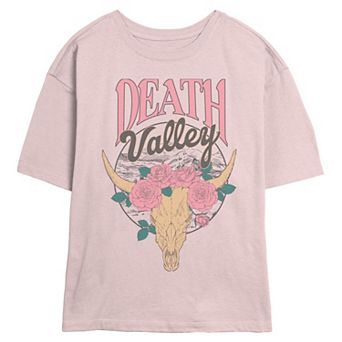 Juniors' Death Valley Flower Skull Skimmer Graphic Tee