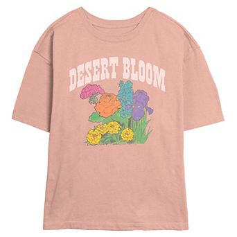 Juniors' Desert Bloom Flowers Skimmer Graphic Tee