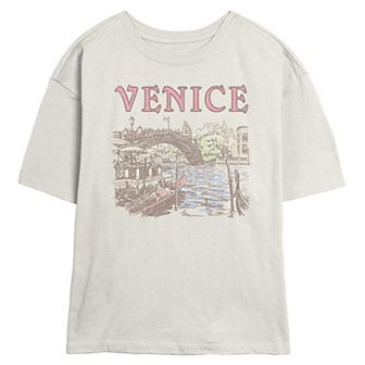 Juniors' Venice Canal Sketch Skimmer Graphic Tee