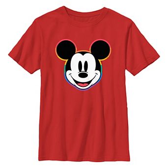 Disney's Mickey Mouse Rainbow Outline Boys 8-20 Graphic Tee