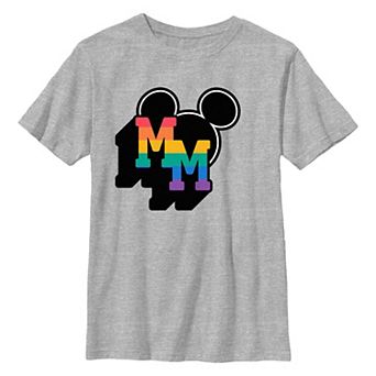 Disney's Mickey Mouse Rainbow Initials Boys 6-20 Graphic Tee