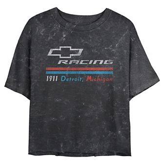 Juniors' Chevrolet Racing 1911 Detroit Michigan Cropped Graphic Tee
