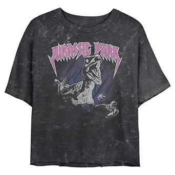 Juniors' Jurassic Park Raptor Cropped Graphic Tee