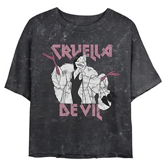 Disney Villains Cruella De Vil Pose Juniors' Cropped Graphic Tee