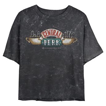 Juniors' Friends Central Perk Coffee Shop Cropped Graphic Tee