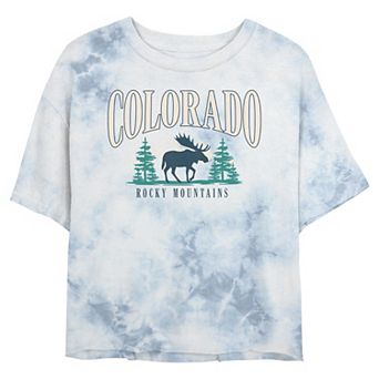 Juniors' Colorado Rocky Mountains Cropped Graphic Tee