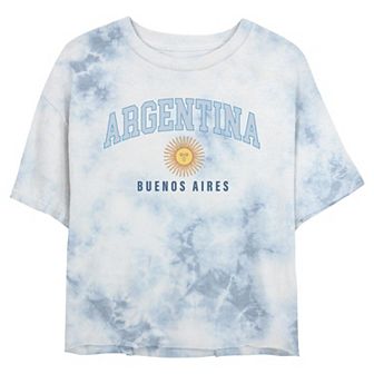 Juniors' Argentina Buenos Aires Sun Cropped Graphic Tee