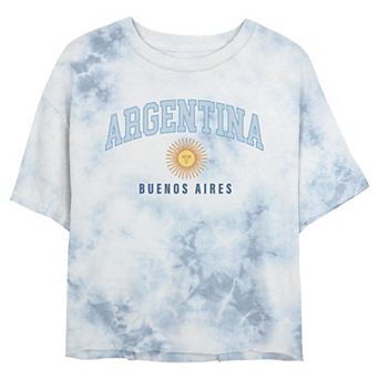 Juniors' Argentina Buenos Aires Sun Cropped Graphic Tee