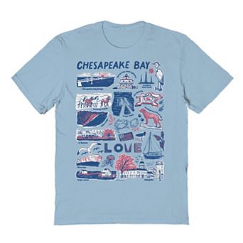 Men's Blue Chesapeake Bay Graphic Tee