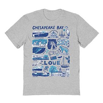 Men's Gray Chesapeake Bay Graphic Tee