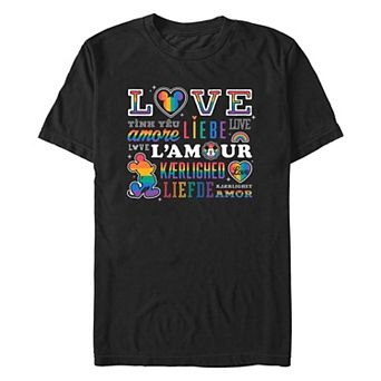 Disney's Mickey Mouse Love Liebe Amore Men's Graphic Tee
