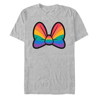 Disney's Minnie Mouse Rainbow Print Bow Men's Graphic Tee
