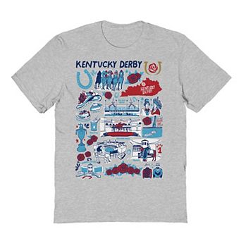 Men's Gray Kentucky Derby Graphic Tee