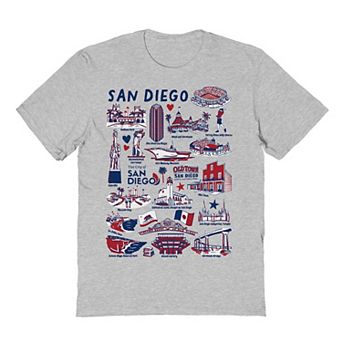 Men's Gray Navy San Diego Graphic Tee