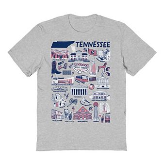 Men's Blue Pink Tennessee Graphic Tee