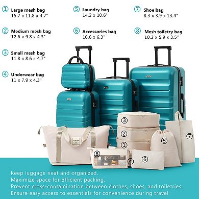 Merax Hardshell ABS Luggage Set - Lightweight & Durable Suitcases with Dual Spinner Wheels