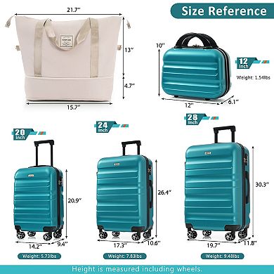 Merax Hardshell ABS Luggage Set - Lightweight & Durable Suitcases with Dual Spinner Wheels