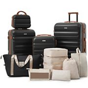 Rockland Melbourne 3-Piece Hardside Spinner Luggage Set