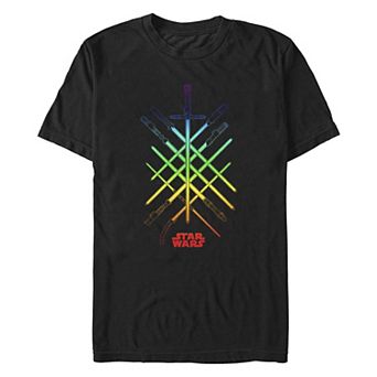 Men's Star Wars Rainbow Lightsabers Graphic Tee