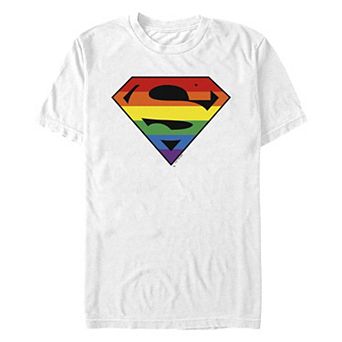 Men's Superman Rainbow Print Graphic Tee