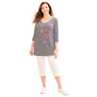 Catherines Women's Plus Size V-Neck Swing Tunic