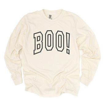 Simply Sage Market Embroidered Boo Arched Garment Dyed Long Sleeve