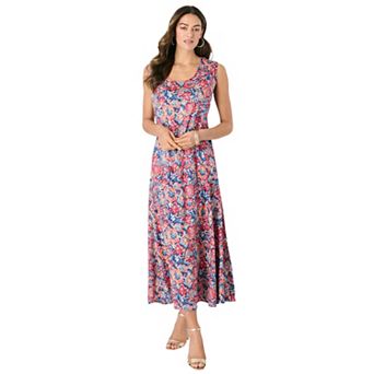 Roaman's Women's Plus Size Printed Maxi Dress