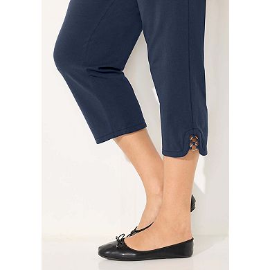 Catherines Women's Plus Size Suprema Studio Ring Accent Capri