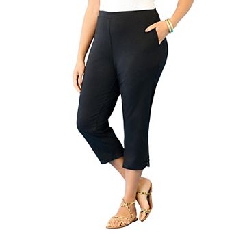 Catherines Women's Plus Size Suprema Studio Ring Accent Capri
