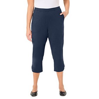 Catherines Women's Plus Size Suprema Studio Ring Accent Capri