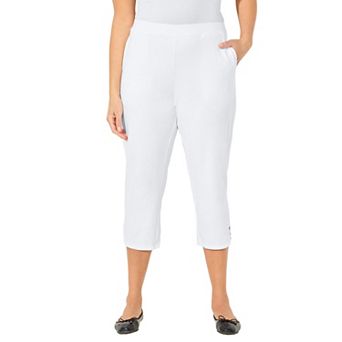 Catherines Women's Plus Size Suprema Studio Ring Accent Capri