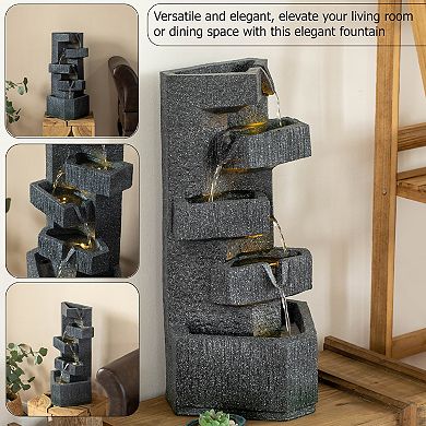 Modern Rock Water Fountain With LED