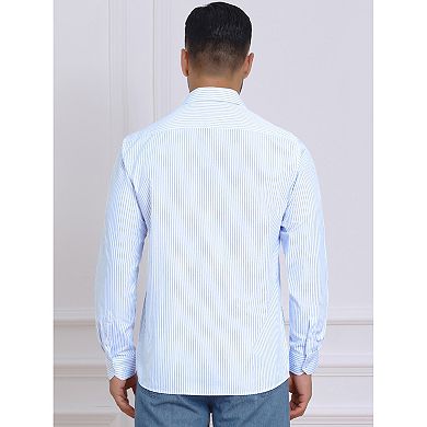 Pattern Shirts for Men Button Down Long Sleeve Formal Business Printing Dress Shirt