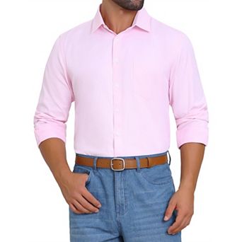 Pattern Shirts for Men Button Down Long Sleeve Formal Business Printing Dress Shirt