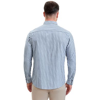 Men's Stripes Long Sleeved Button Down Business Dress Shirts