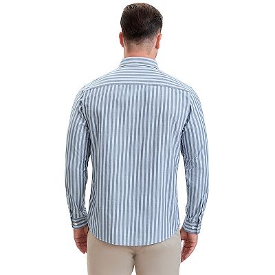Men's Stripes Long Sleeved Button Down Business Dress Shirts