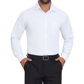 Pattern Shirts for Men Button Down Long Sleeve Formal Business Printing Dress Shirt