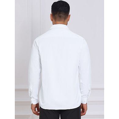 Pattern Shirts for Men Button Down Long Sleeve Formal Business Printing Dress Shirt