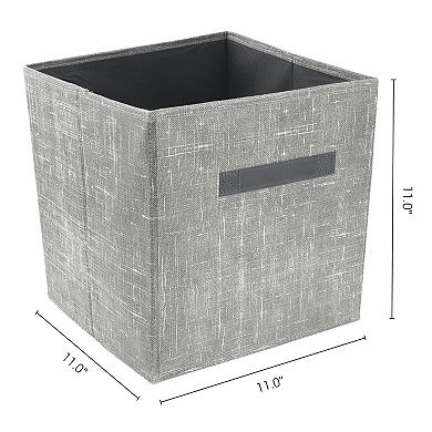 Storage Cube, 3 Pcs Fabric Storage Bin with Handle and with Base Plate, Collapsible Storage Basket