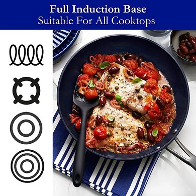 Blu. Cookware 12.6” Induction Frying Pan, Non-Toxic, Durable Non-Stick Ceramic