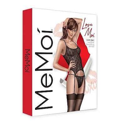 Women's Cami Chic Lace Garter and String Bikini Set