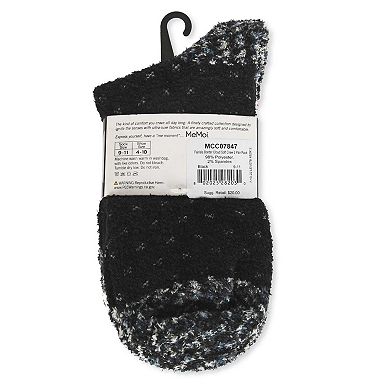 2 Pairs Women's Fairisle Border Cloud Soft Crew Socks