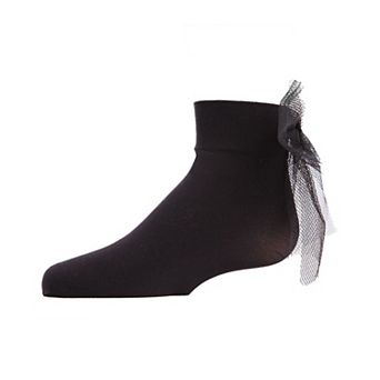 Microfiber Tulle Bow Anklet Socks
