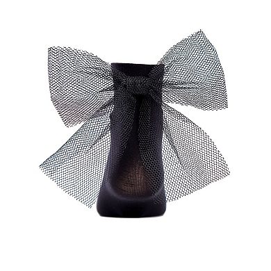 Microfiber Tulle Bow Anklet Socks